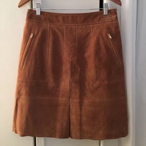 Ann Taylor Loft Brown Real Suede Skirt
